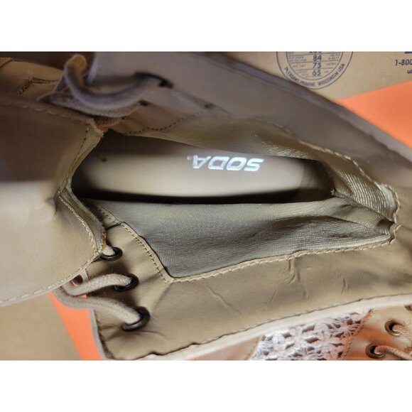 Soda Boots Tan - Ankle Boots - Lace wraps around the Boots - Small Wedge Heel - Picture 2 of 3